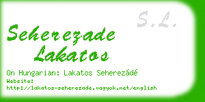 seherezade lakatos business card